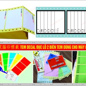 In Tem Decal ĐỤc LỖ 2 BiÊn DÙng Cho MÁy In Kim