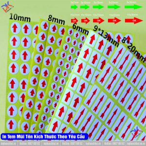 In tem mũi tên dán hàng lỗi